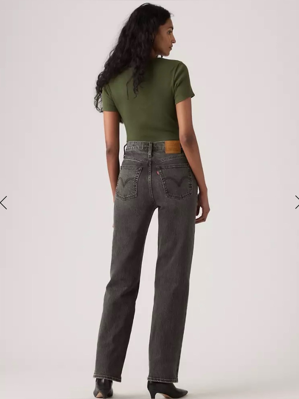 Levis Ribcage Straight Full Length Women's Jeans | Automate Me - Black